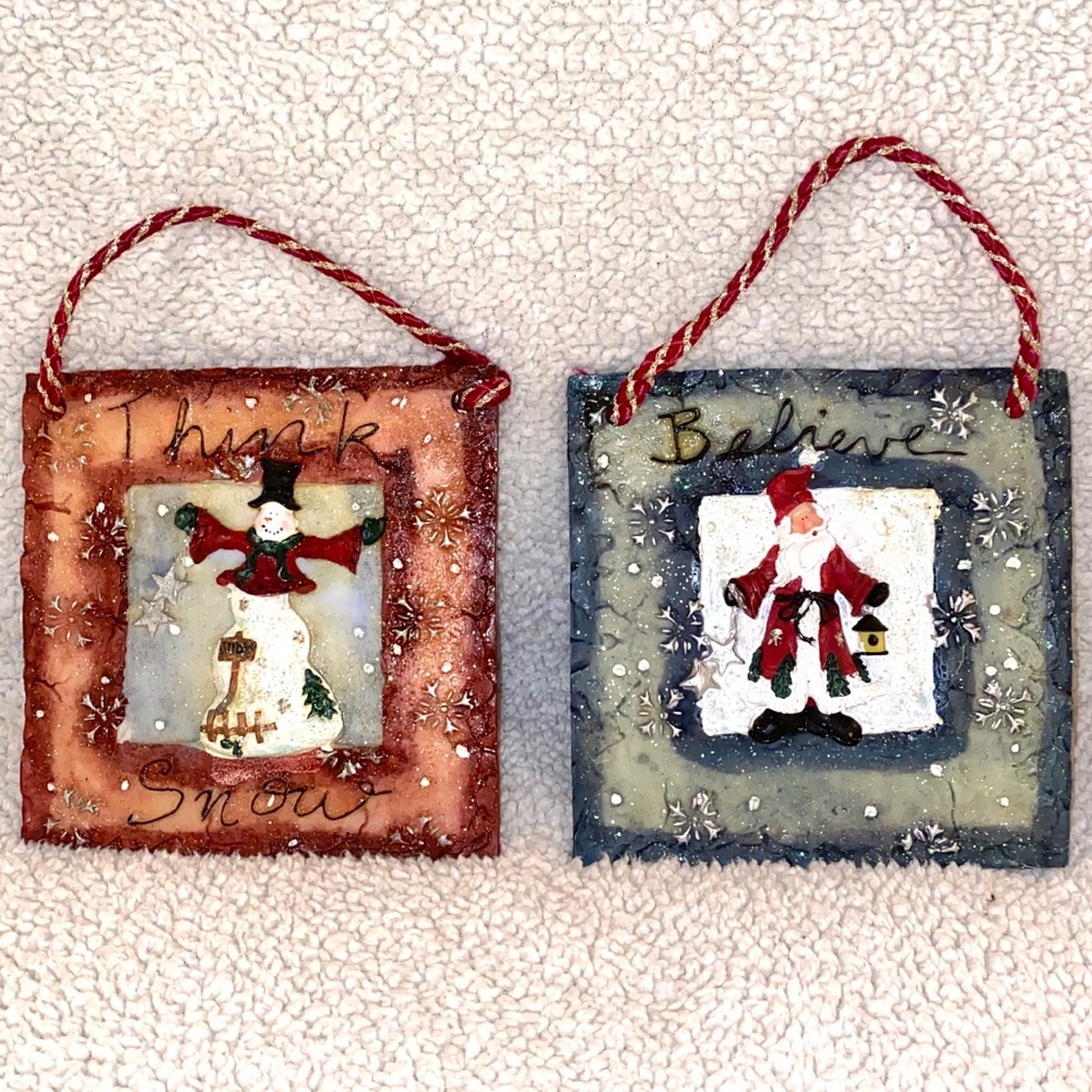 🎅🏽Set of 2 Decorative Christmas Tiles⛄️